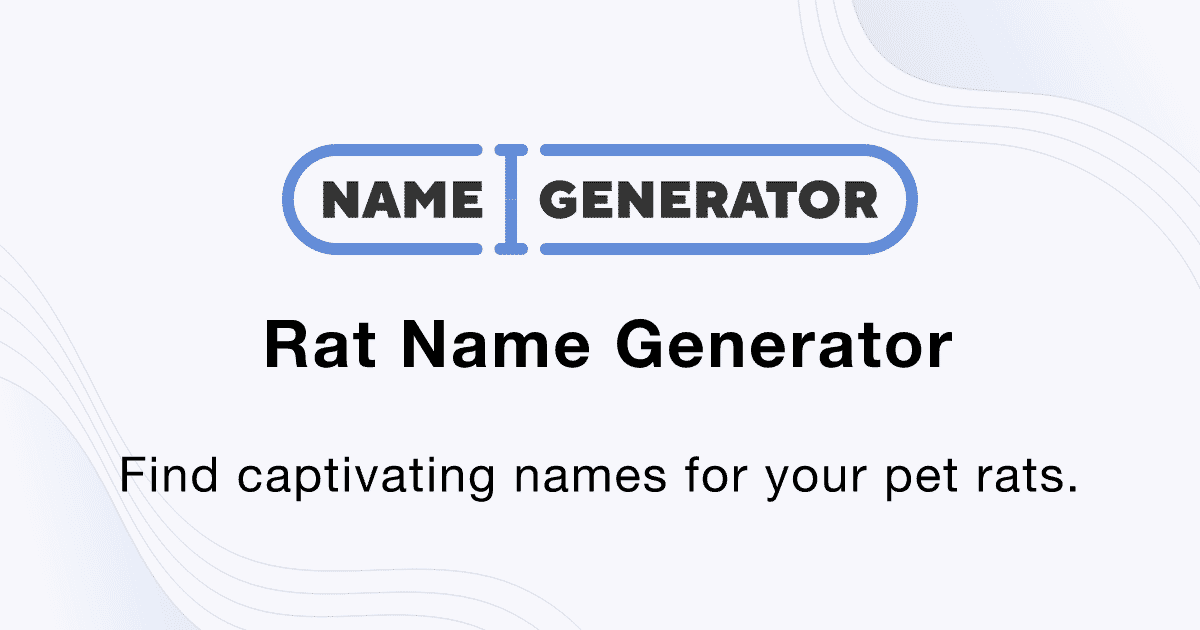 Rat Name Generator - Enhanced by AI